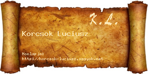 Korcsok Luciusz névjegykártya